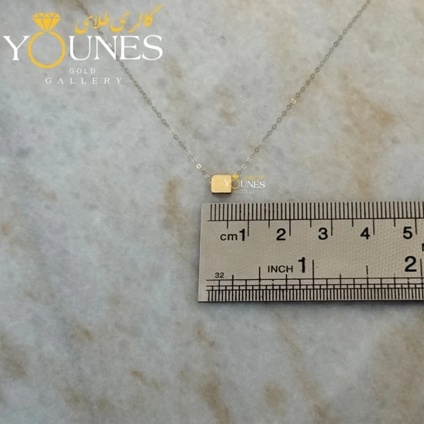 گردنبند مربع مات مینیمال طلا